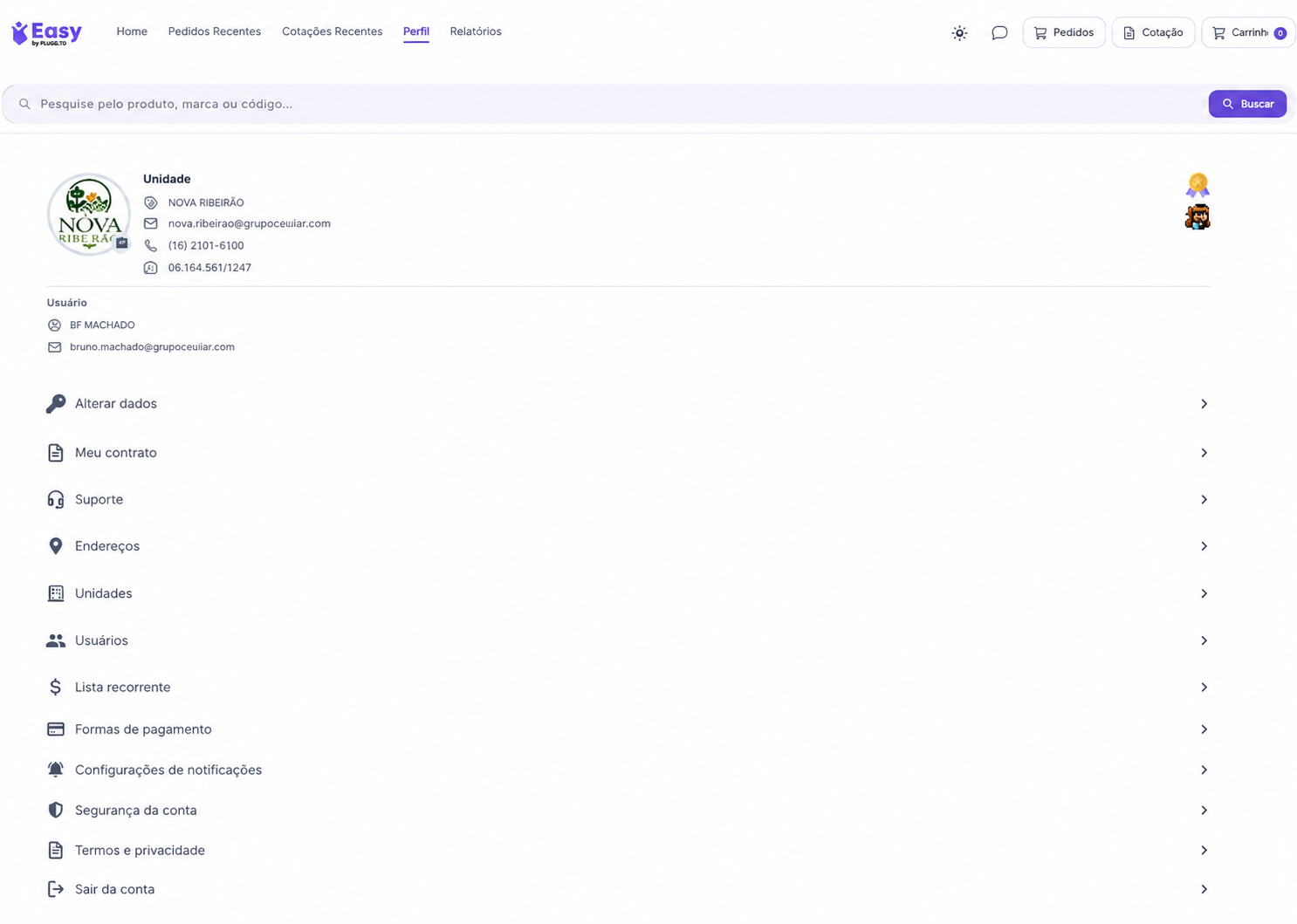 Lista recorrente direto do seu perfil